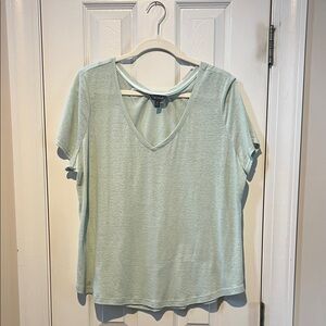The Limited Light Green V-Neck Short Sleeve Top
